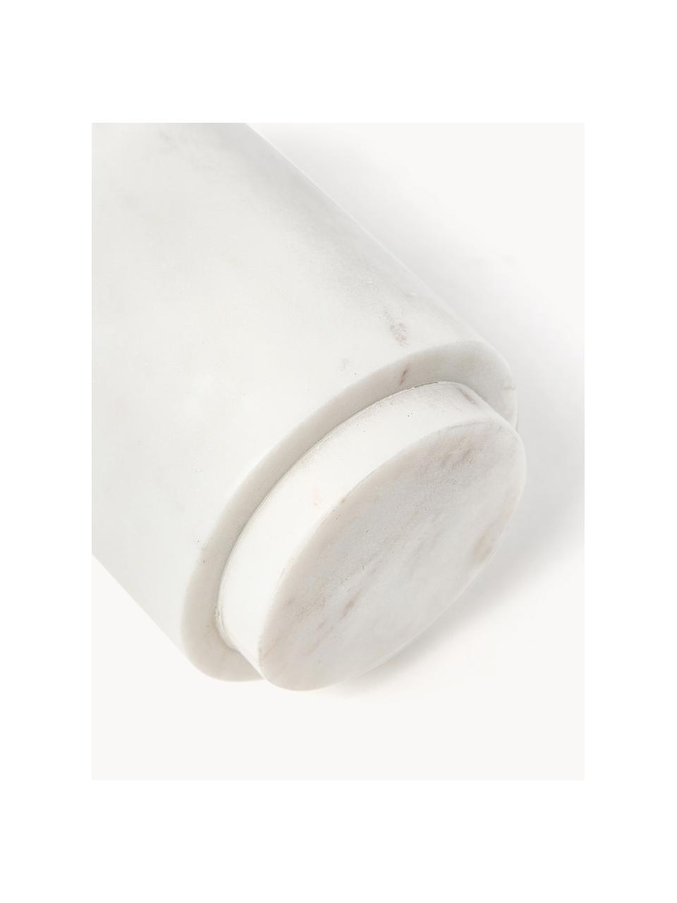 Dosificador de jabón de mármol Simba, Recipiente: mármol, Dosificador: plástico, Mármol blanco, dorado, Ø 8 x Al 19 cm