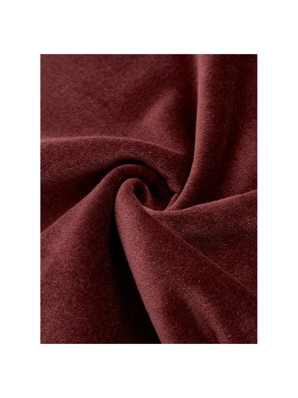 Cojín de terciopelo Pintuck, con relleno, Funda: 55% rayón, 45% algodón, Rojo burdeos, An 45 x L 45 cm