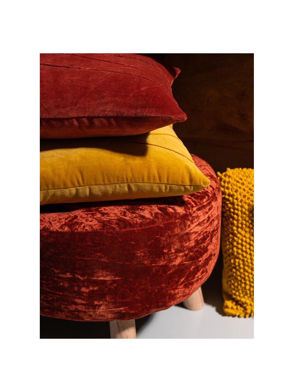 Coussin 45x45 velours Pintuck, Bordeaux