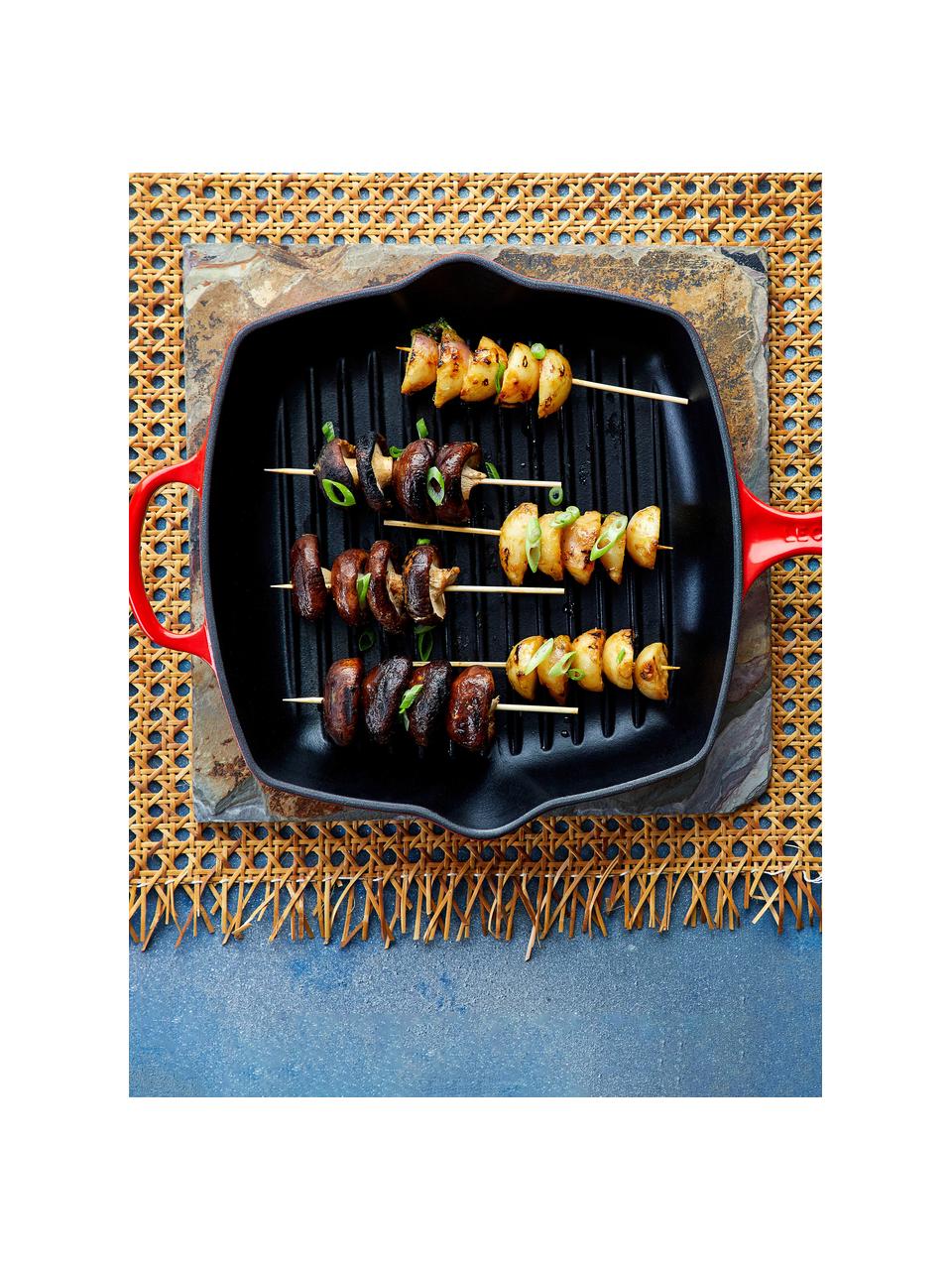 Quadratische Grillpfanne Signature Collection aus Gusseisen mit Rillenstruktur, Eisen, emailliert, Rottöne, B 44 x H 5 cm
