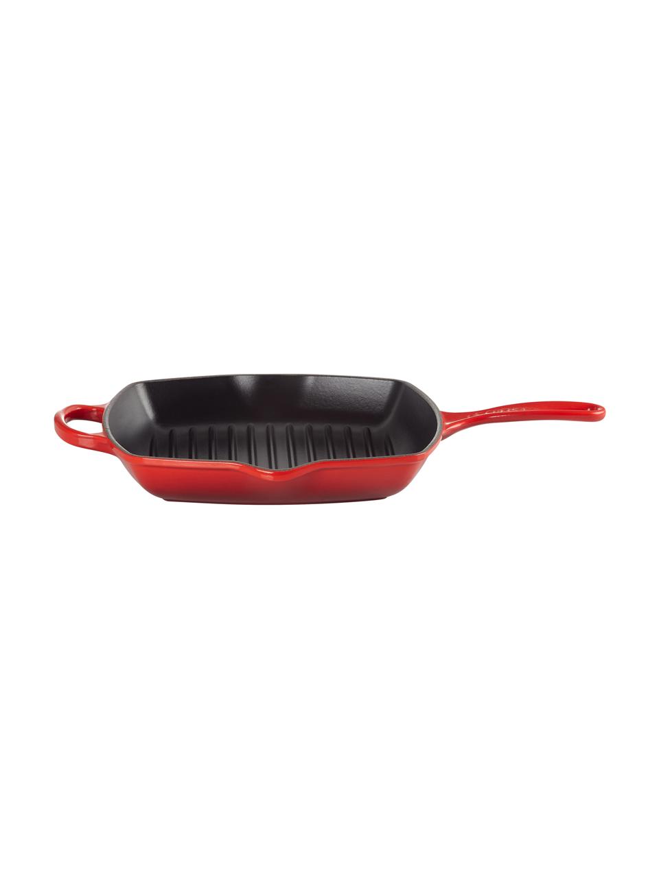 Patelnia grillowa Signature Collection, Żelazo emaliowane, Odcienie czerwonego, S 44 x W 5 cm