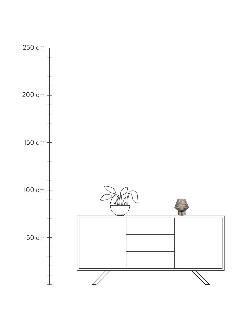 Lámpara de mesa pequeña Luisville, Pantalla: vidrio, Gris, Ø 15 x Al 18 cm