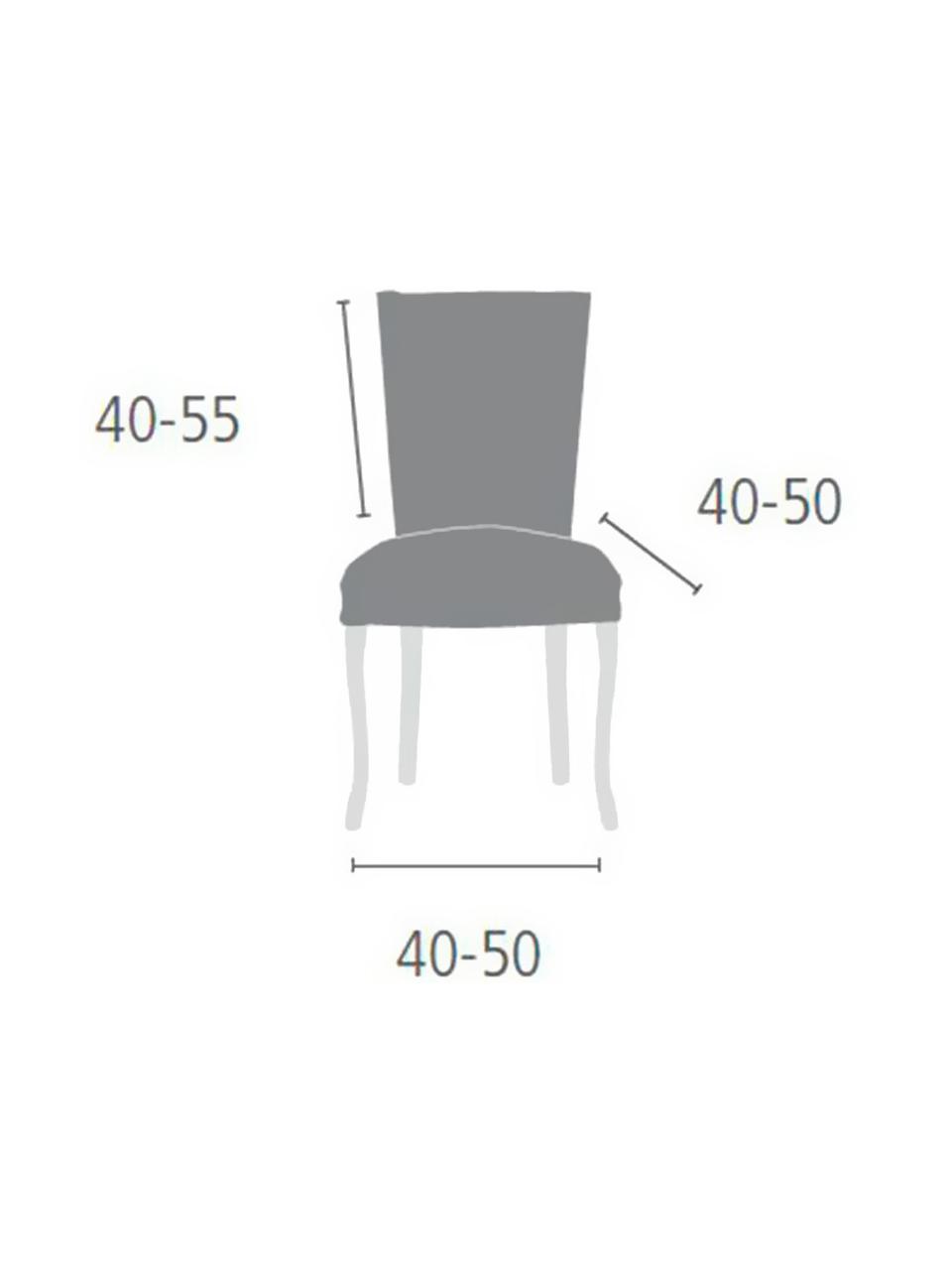 Pokrowiec na krzesło z oparciem Cora, 2 szt., 55% poliester, 30% bawełna, 15% elastomer, Odcienie kremowego, S 50 x G 55 cm