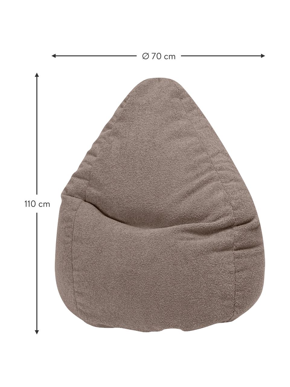 Bouclé křeslo Tessa, Taupe, Ø 70 cm, V 110 cm