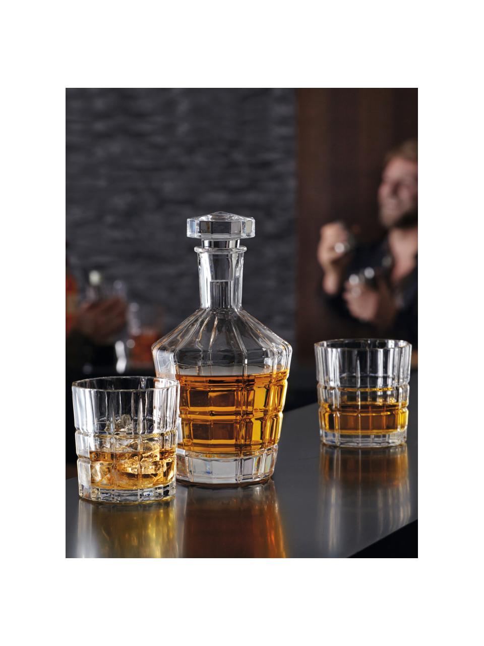 Whisky-Set Spiritii mit Relief, 3-tlg., Glas, Transparent, Set mit verschiedenen Größen