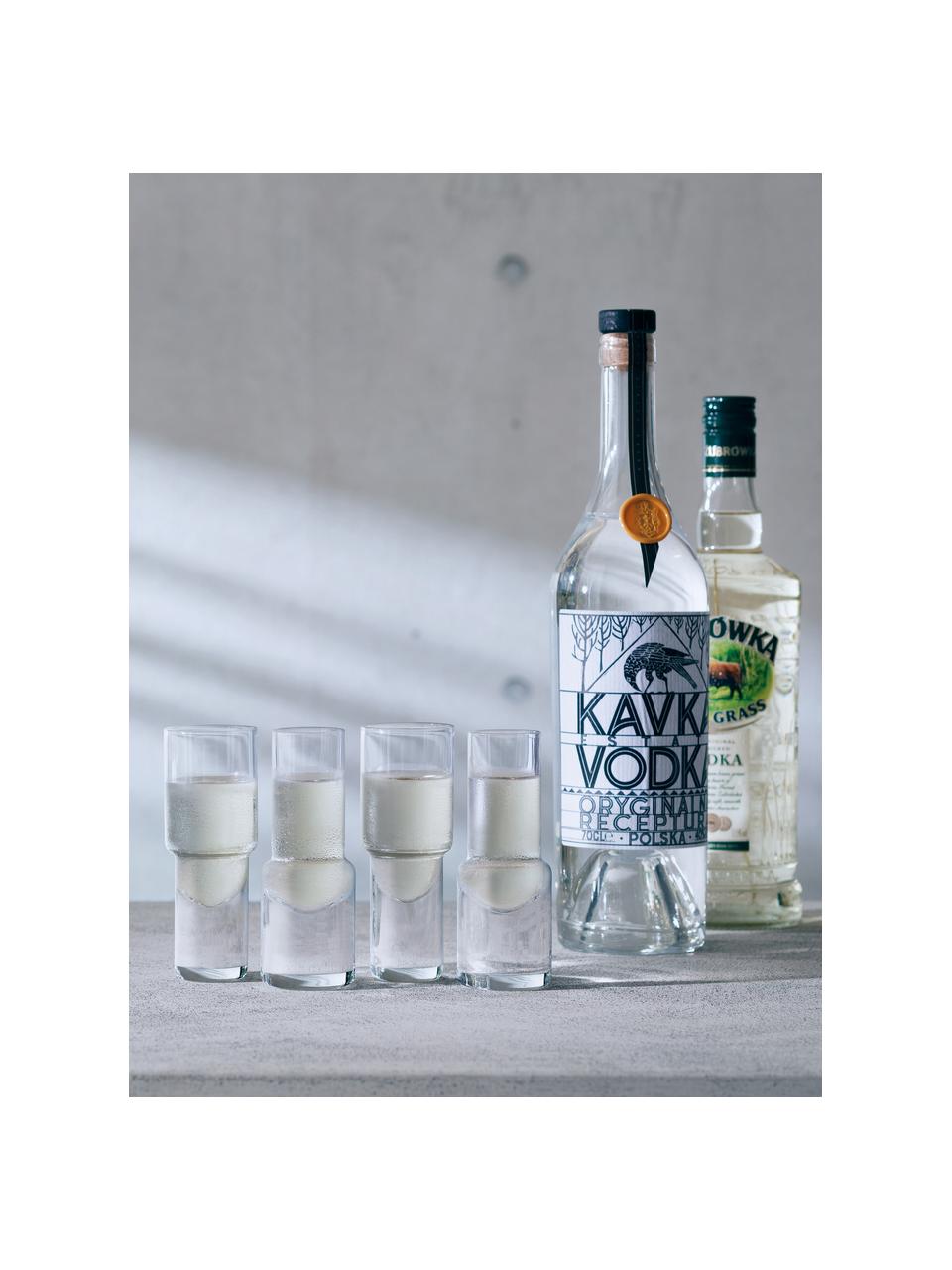 Vasos chupito Vodka Collection, 4 uds., Vidrio, Transparente, Ø 5 x Al 12 cm, 50 ml