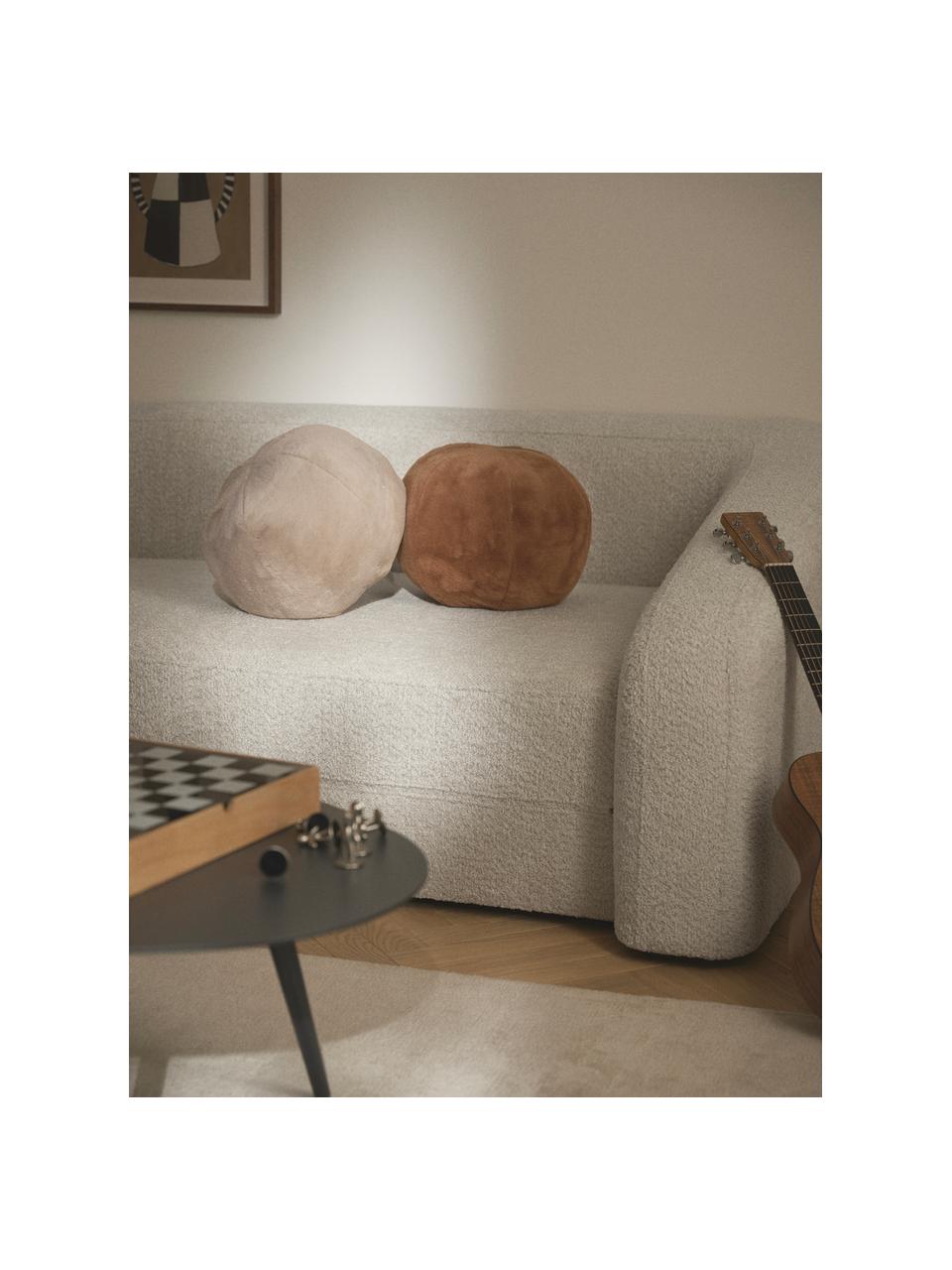 Cuscino decorativo rotondo in ecopelliccia Ginny, Rivestimento: pelliccia sintetica (100%, Marrone chiaro, Ø 33 cm