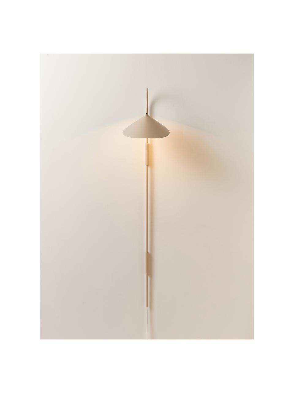 Grande applique murale avec prise secteur Arum, orientable, Beige clair, larg. 44 x haut. 127 cm