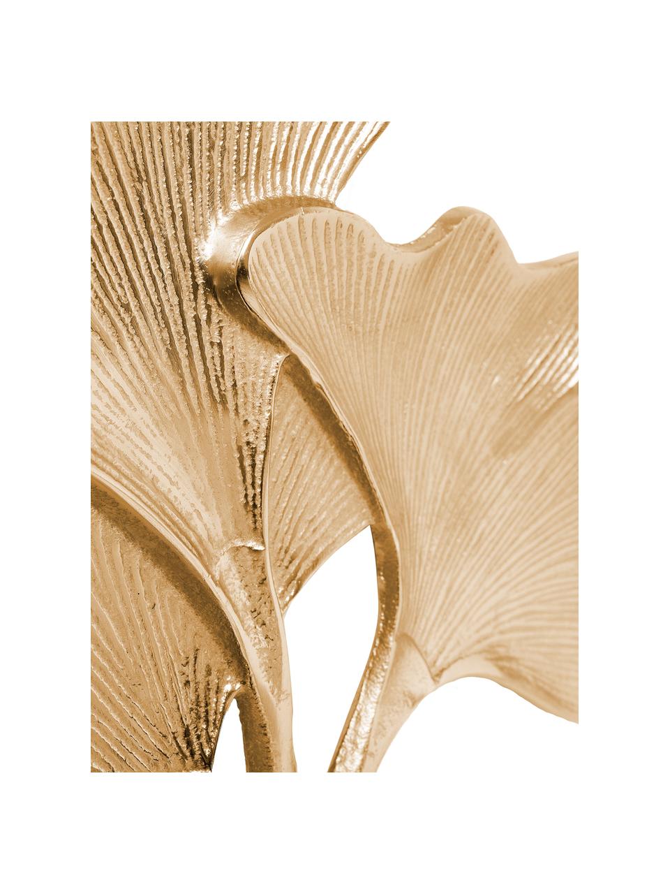 Decoración de pared artesanal Ginkgo Gold, Aluminio con pintura en polvo, Dorado, An 38 x Al 36 cm