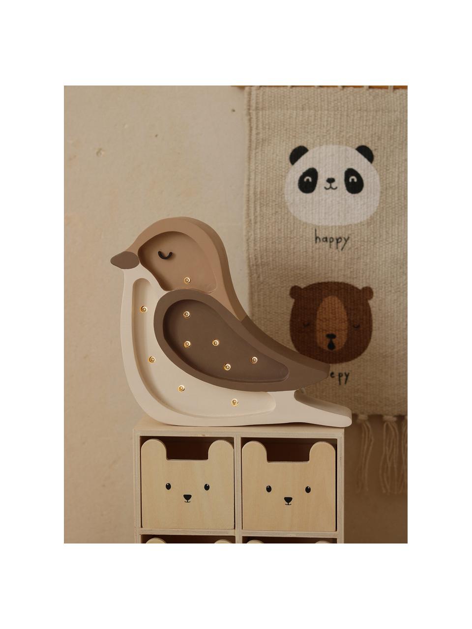 Handgefertigte LED-Kinderzimmerlampe Bird Mini mit Timerfunktion und Fernbedienung, dimmbar, Kiefernholz, lackiert

Dieses Produkt wird aus nachhaltig gewonnenem, FSC®-zertifiziertem Holz gefertigt., Taupe, Beige, Weiß, B 18 x H 20 cm