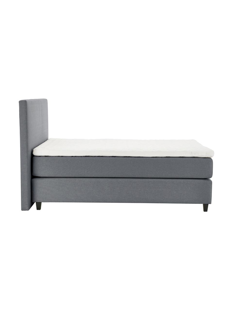 Letto boxspring premium in tessuto grigio Eliza, Materasso: nucleo a 5 zone di molle , Struttura: legno di pino massiccio, Piedini: legno di betulla massicci, Tessuto grigio, 160 x 200 cm, durezza 2