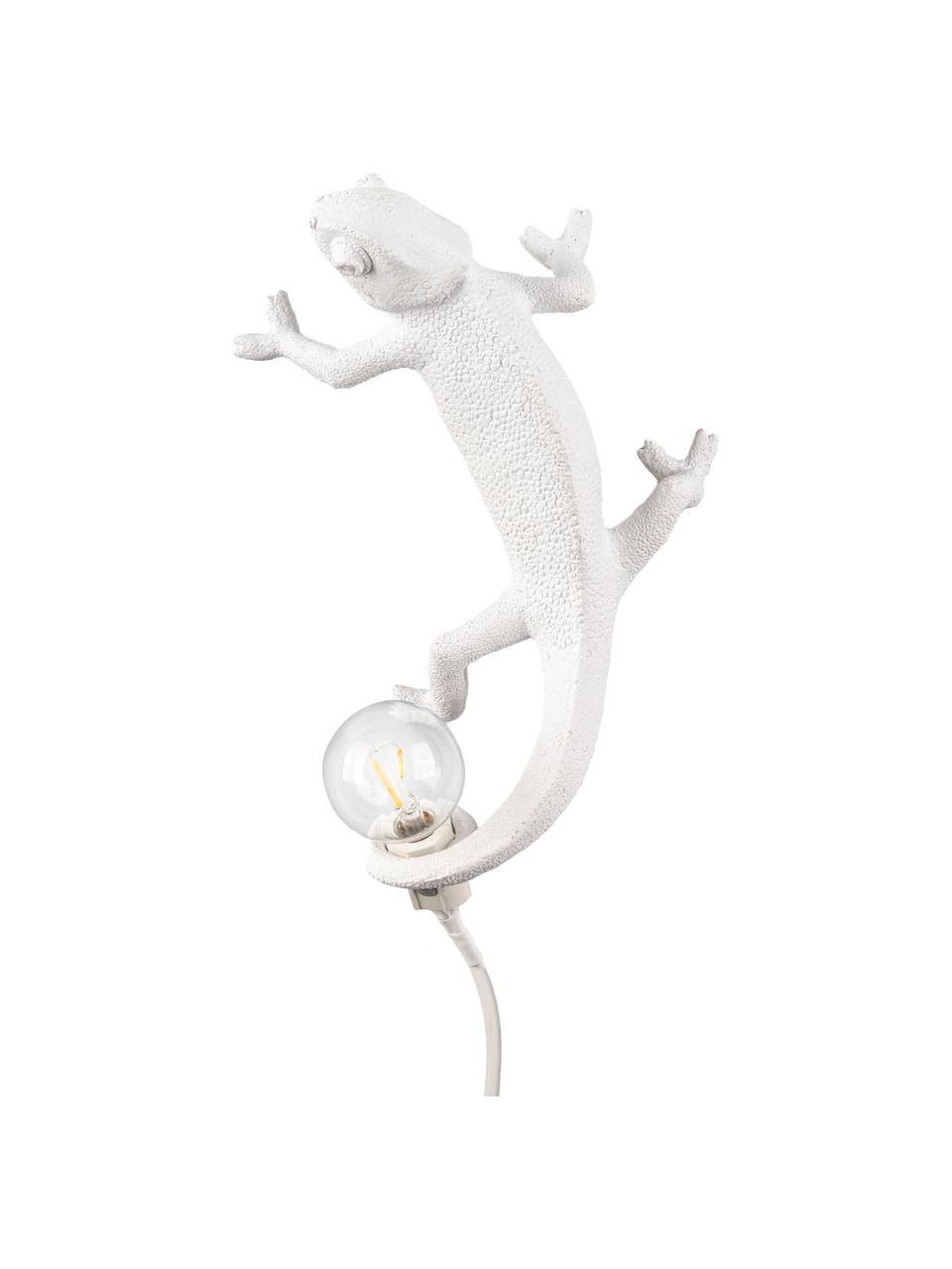 Design Wandleuchte Chameleon mit Stecker, Weiss, 7 x 17 cm