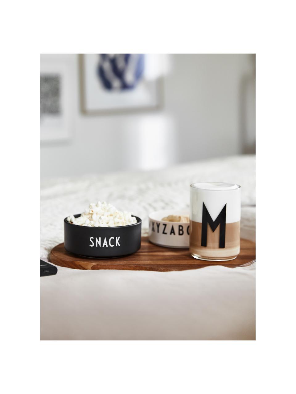 Design Schälchen SNACK mit Schriftzug, Fine Bone China (Porzellan)
Fine Bone China ist ein Weichporzellan, das sich besonders durch seinen strahlenden, durchscheinenden Glanz auszeichnet., Schwarz, Weiss, Ø 12 x H 5 cm