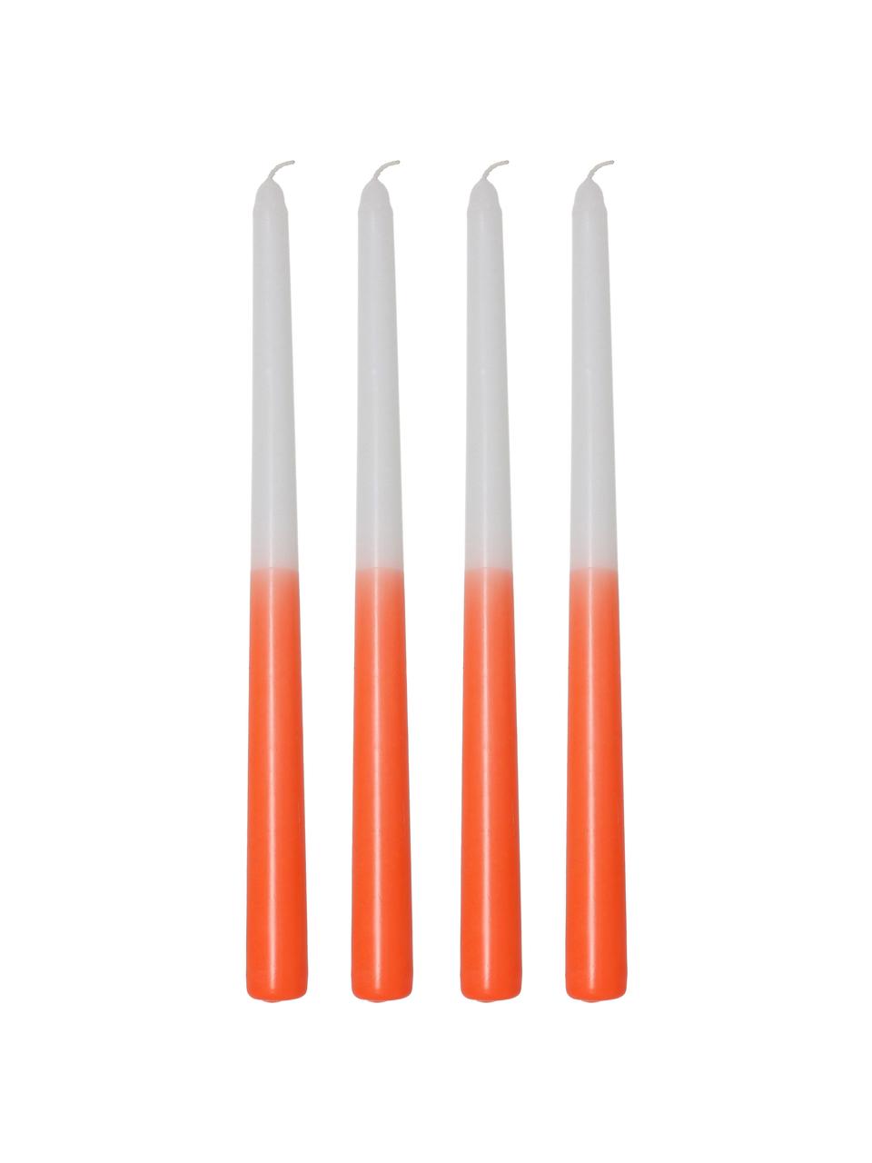 Chandelle orange/blanc Dubli, 4 pièces, Cire, Orange, blanc, Ø 2 x haut. 31 cm