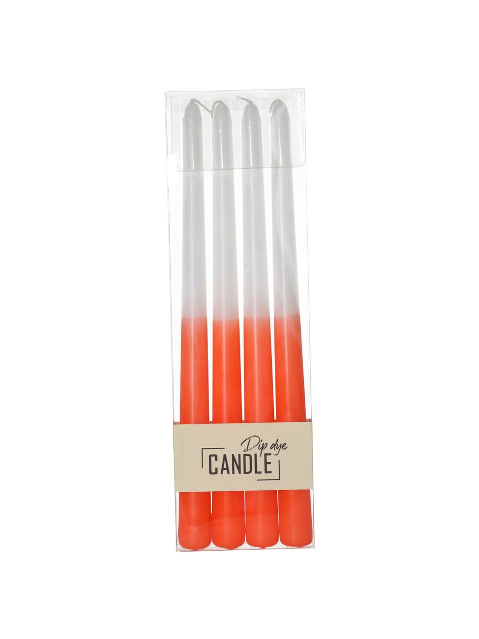 Chandelle orange/blanc Dubli, 4 pièces, Cire, Orange, blanc, Ø 2 x haut. 31 cm