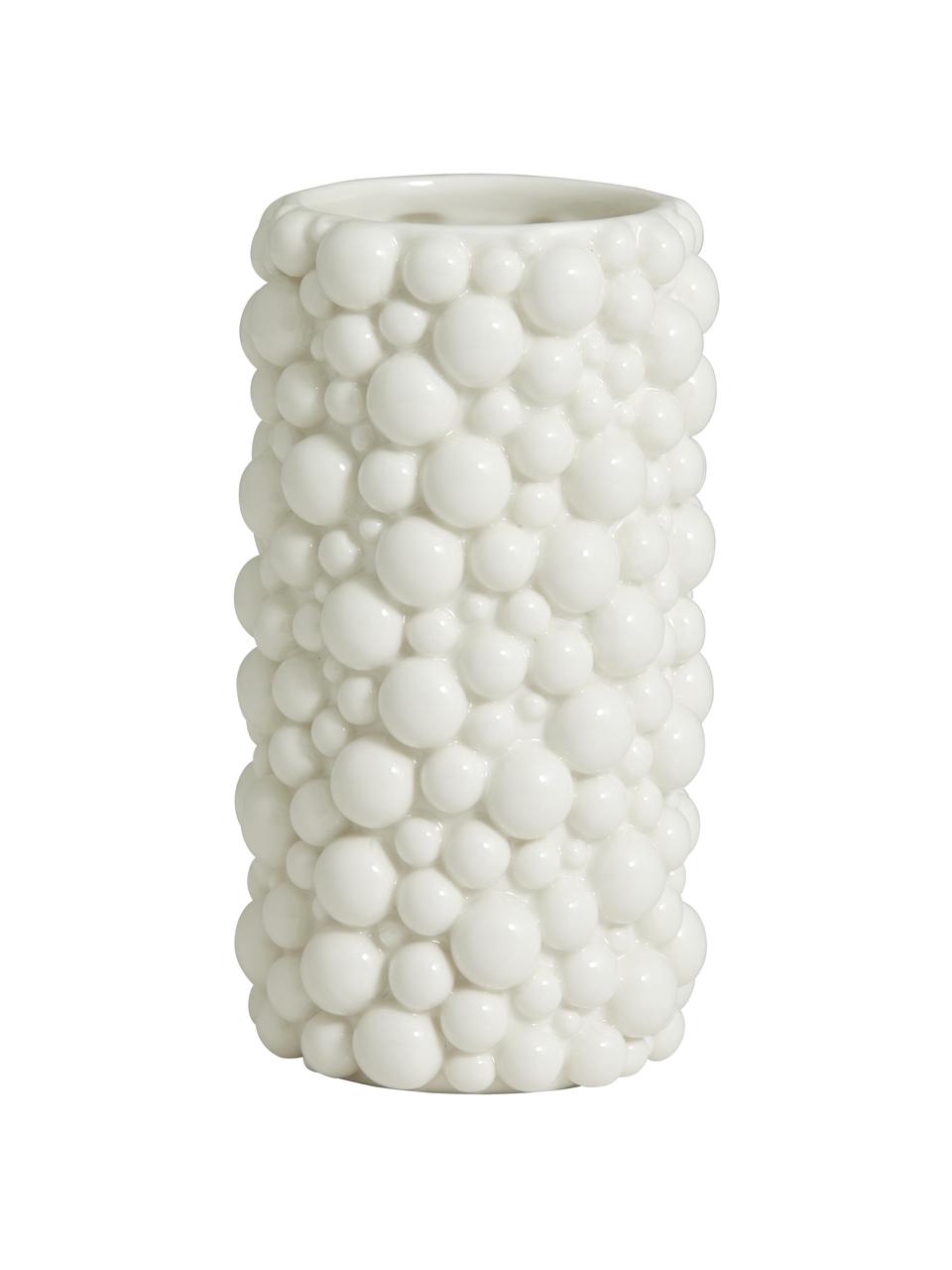 Jarrón moderno de cerámica Naxos, Cerámica, Blanco, Ø 9 x Al 20 cm