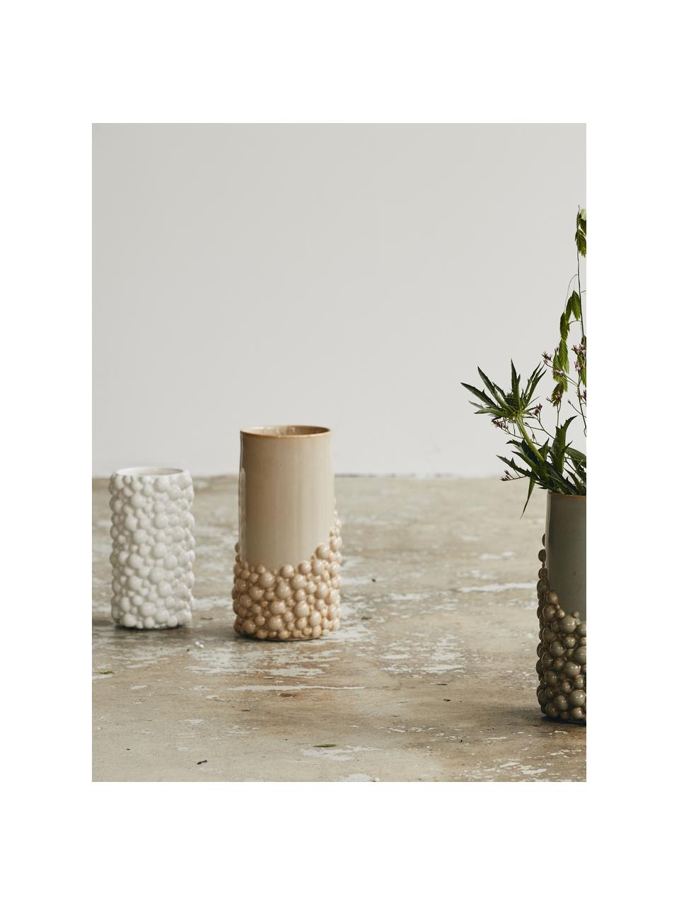 Moderne Keramik-Vase Naxos, Keramik, Weiß, Ø 9 x H 20 cm