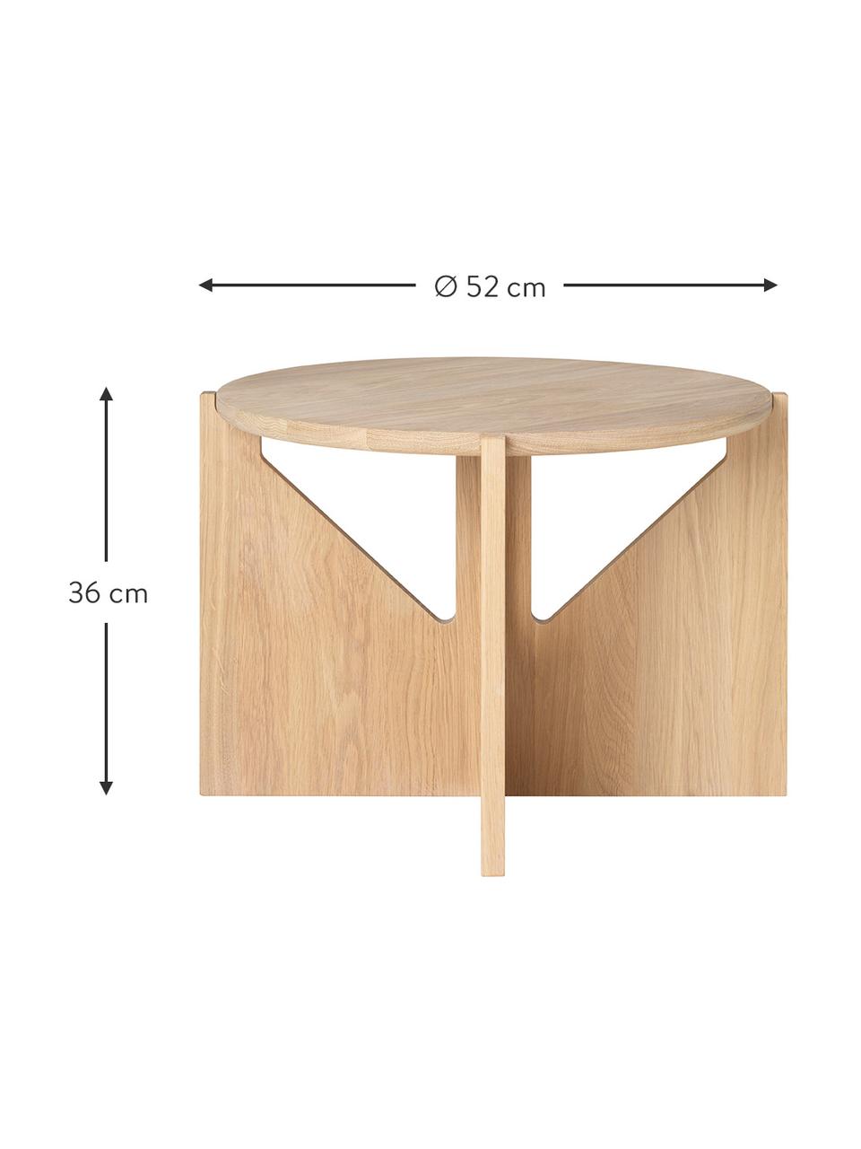 Tavolino da salotto rotondo in legno di quercia Future, Massiccio legno di quercia, certificato FSC, Legno di quercia, Ø 52 cm