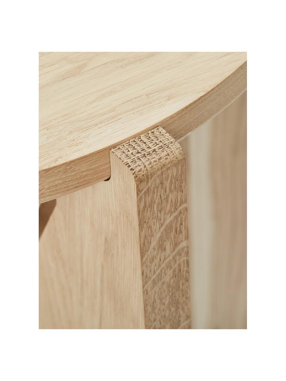Table basse bois de chêne Future, Bois de chêne massif, Beige, Ø 52 x haut. 36 cm
