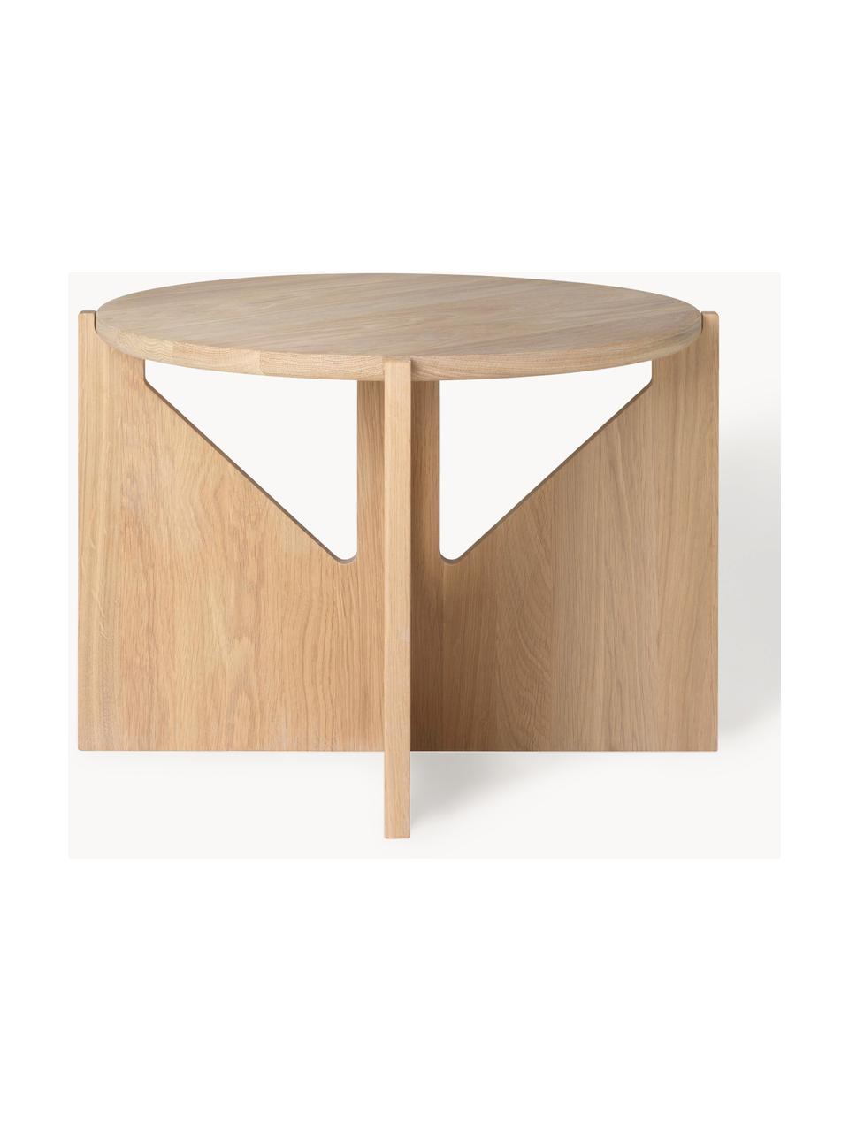 Mesa de centro redonda de roble Future, Madera de roble maciza con certificado FSC, Madera de roble, Ø 52 cm