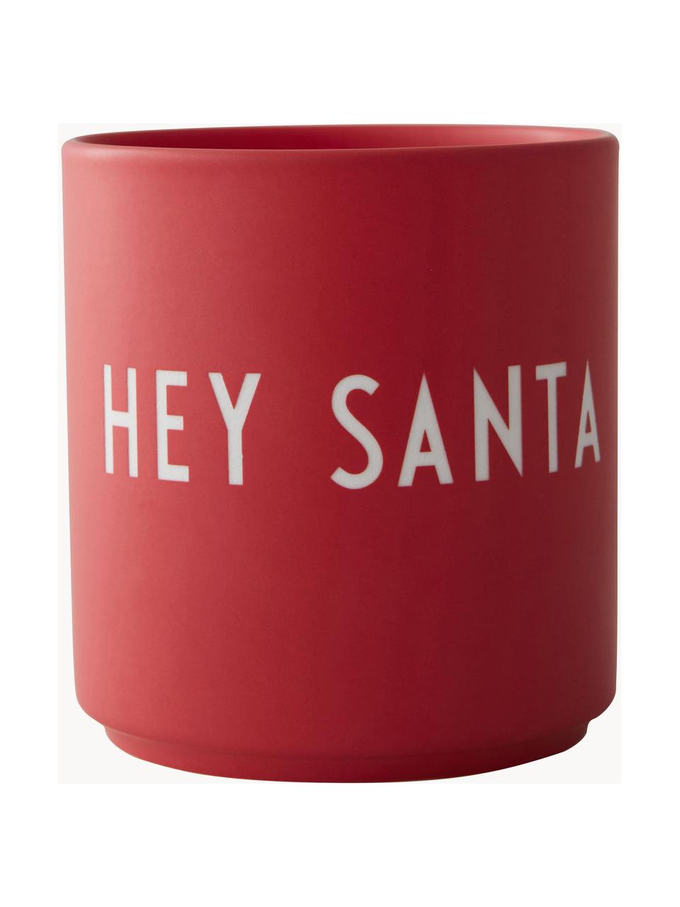 Design Becher Favourite HEY SANTA mit Schriftzug, Fine Bone China (Porzellan)
Fine Bone China ist ein Weichporzellan, das sich besonders durch seinen strahlenden, durchscheinenden Glanz auszeichnet., Rot (Hey Santa), Ø 8 x H 9 cm, 250 ml