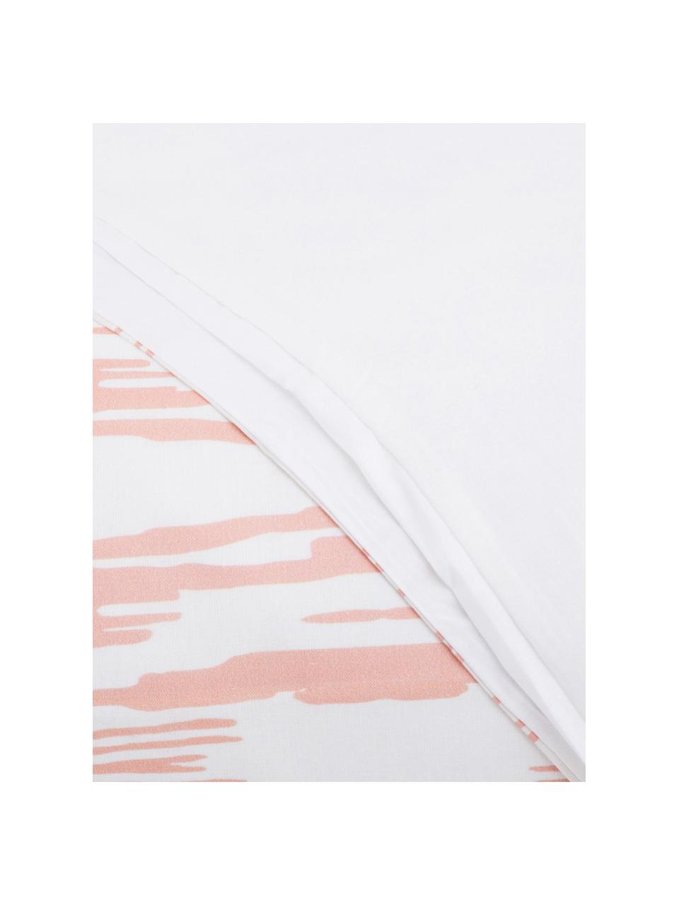 Parure copripiumino in cotone Raden, Cotone, Fronte: rosa, bianco Retro: bianco, 200 x 200 cm