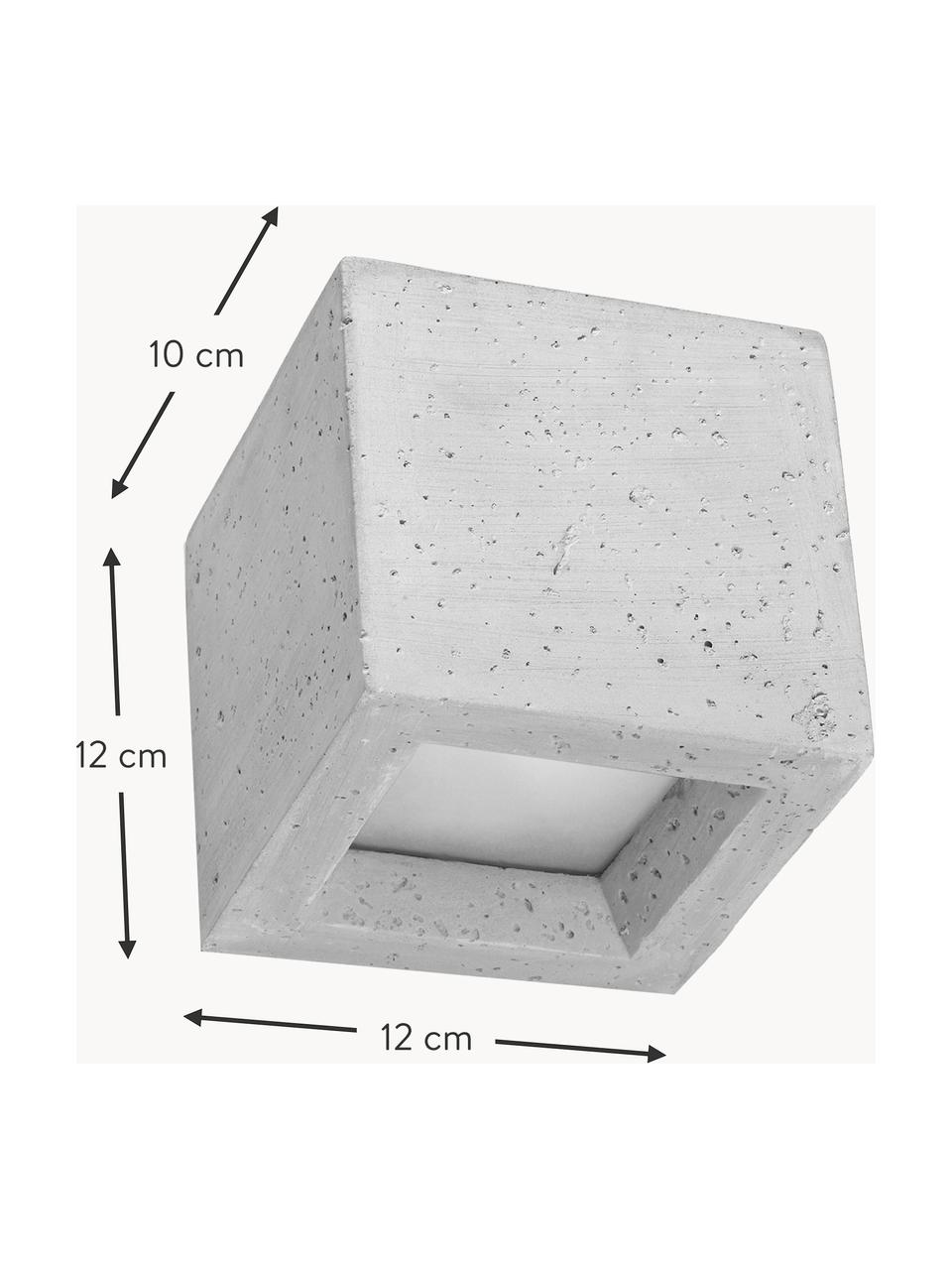 Foco artesanal de cemento Leo, Pantalla: cemento, Gris claro, blanco, An 12 x Al 12 cm