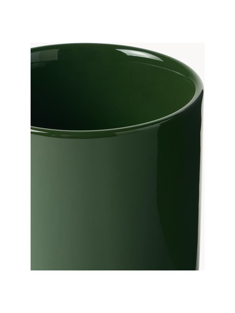 Tasses à café en porcelaine Nessa, 4 pièces, Porcelaine de haute qualité, émaillé, Vert foncé, haute brillance, Ø 8 x haut. 10 cm, 200 ml