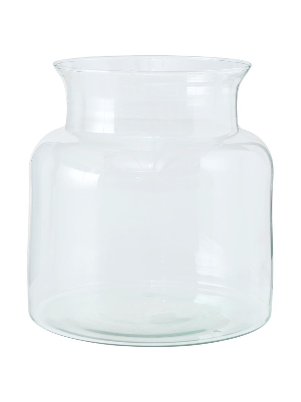 Handgefertigte Vase Eco aus recyceltem Glas, Recyceltes Glas, Transparent, Ø 18 x H 20 cm