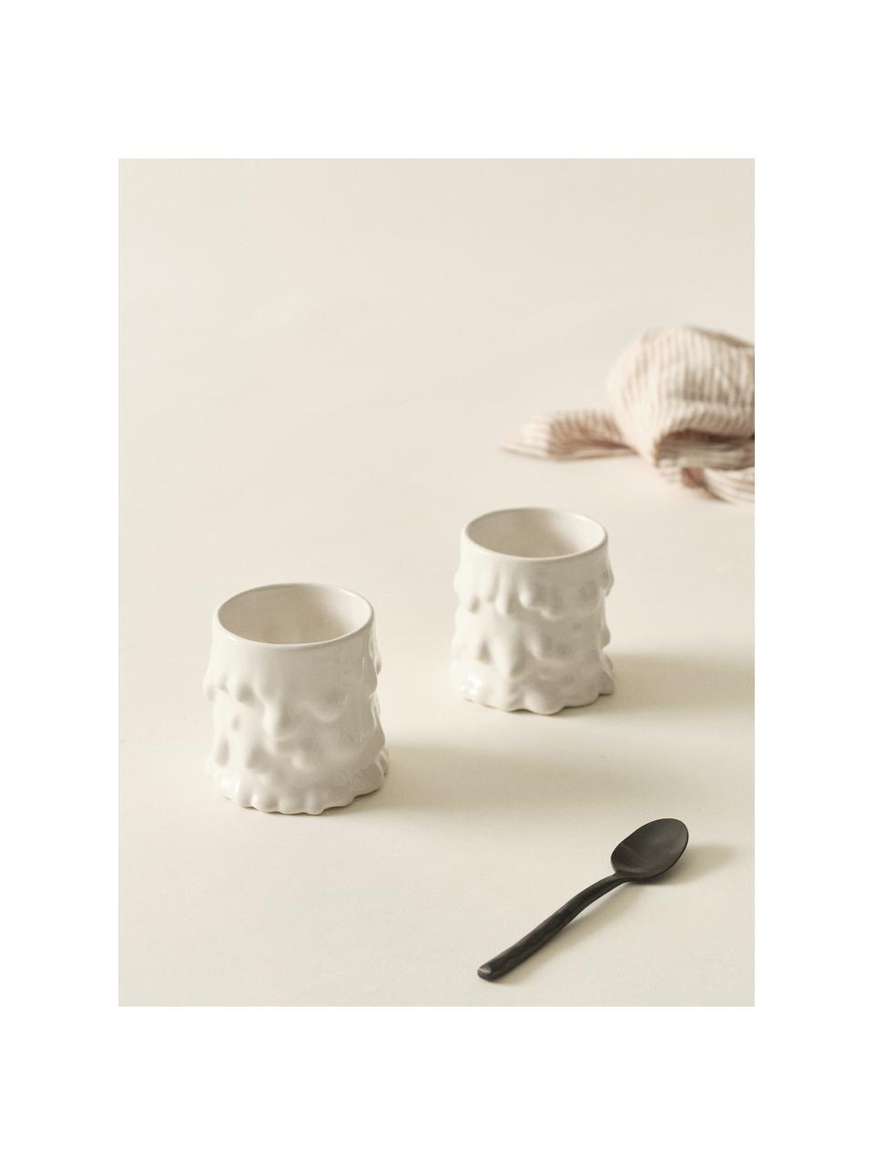 Mugs de forme organique Lumi, 2 pièces, Porcelaine dolomitique, Blanc, Ø 9 x haut. 8 cm, 230 ml