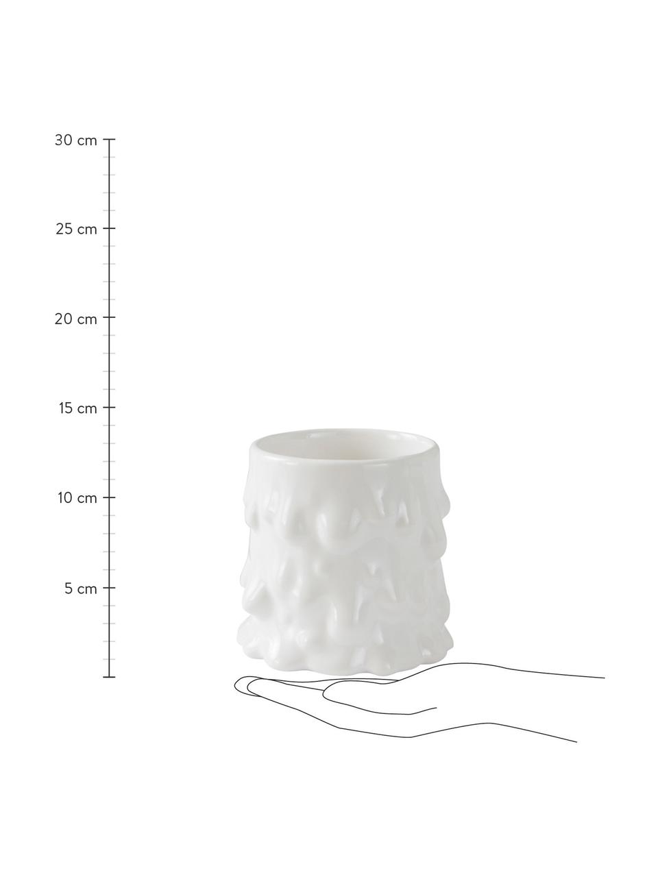 Beker Lumi in organisch vorm, 2 stuks, Dolomiet porselein, Wit, Ø 9 x H 8 cm, 230 ml