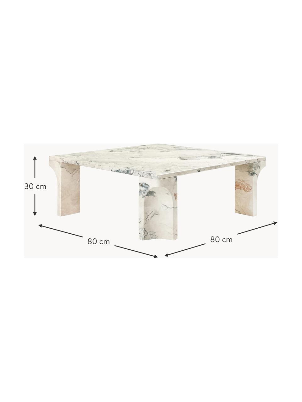 Mesa de centro de piedra caliza Doric, 80 cm, Piedra caliza, Piedra caliza beige claro, tonos grises, An 80 x F 80 cm