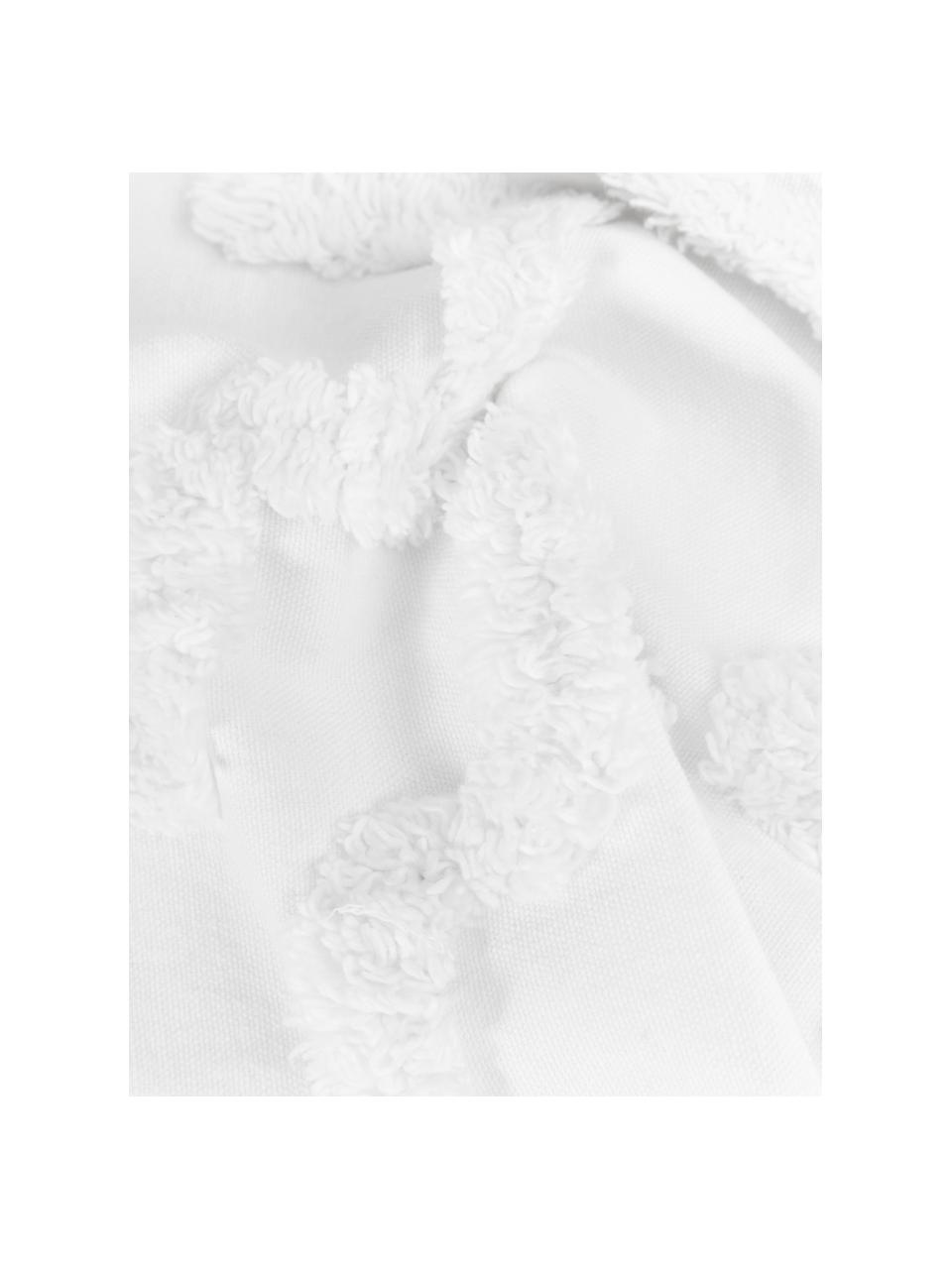 Funda de cojín texturizada Lorna, 100% algodón, Blanco, An 50 x L 50 cm