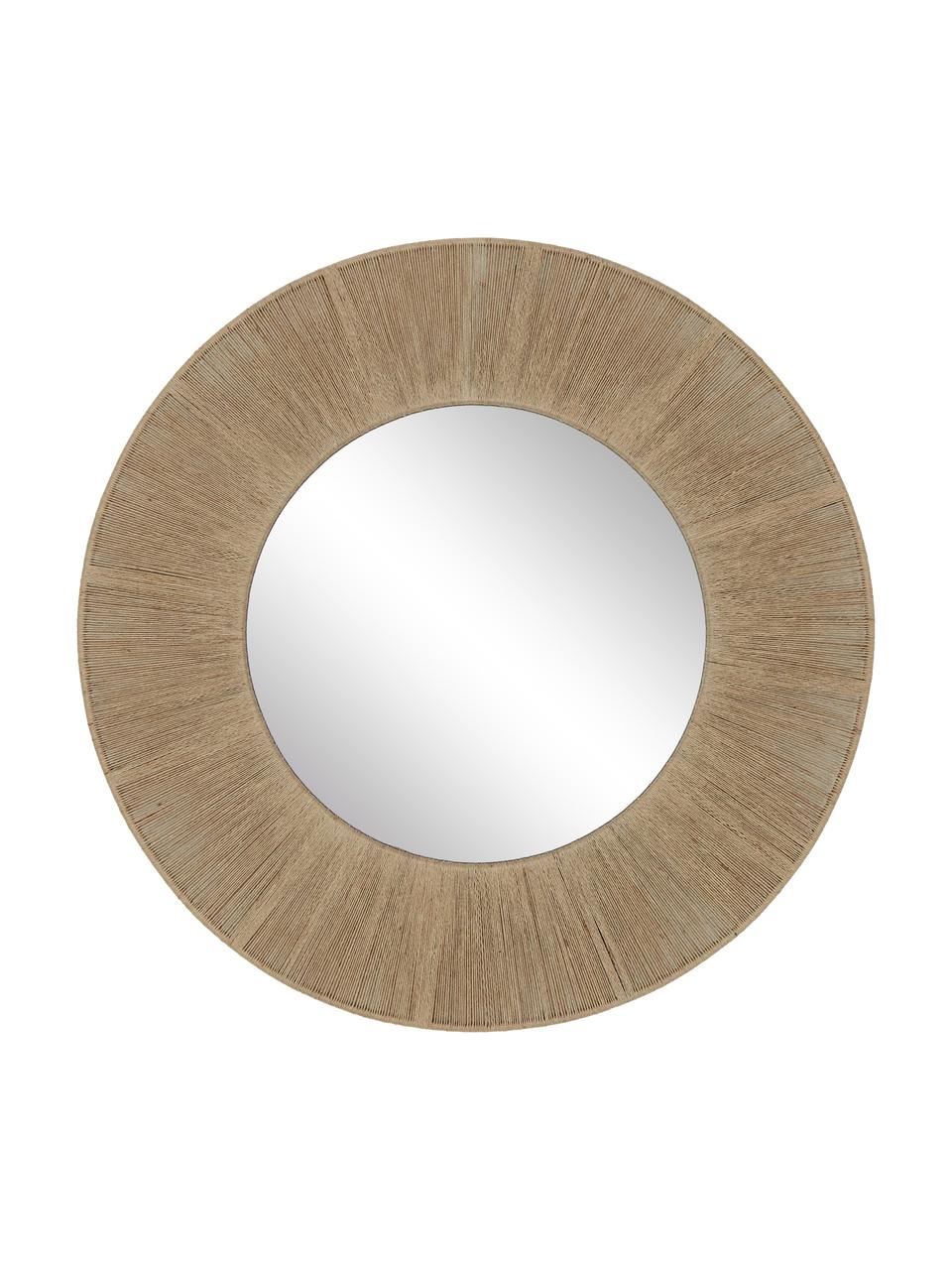 Okrągłe lustro ścienne z ramą ze sznurka Citra, Beżowy, Ø 90 x G 3 cm