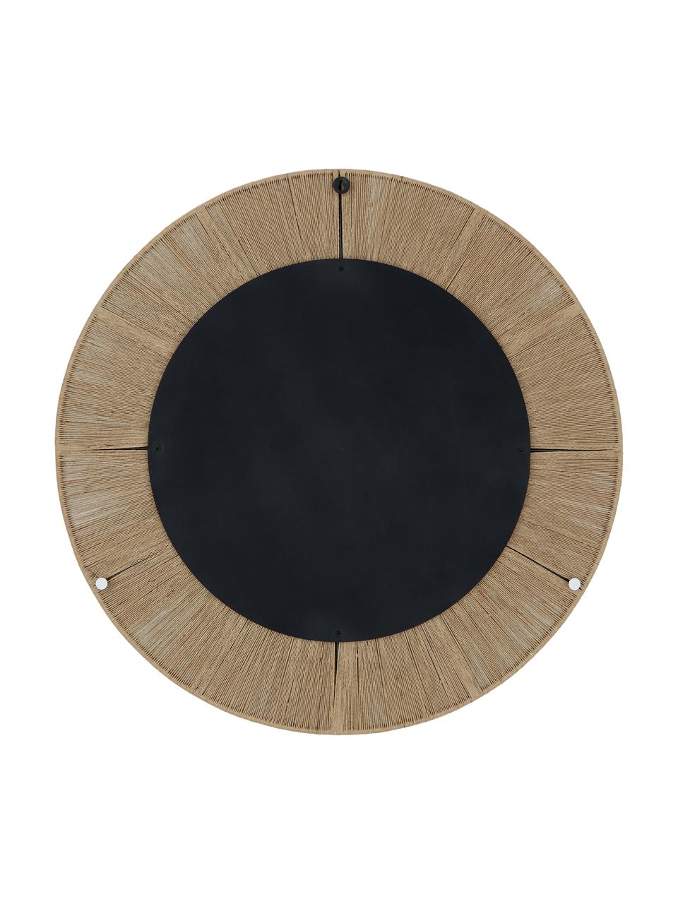 Okrągłe lustro ścienne z ramą ze sznurka Citra, Beżowy, Ø 90 x G 3 cm