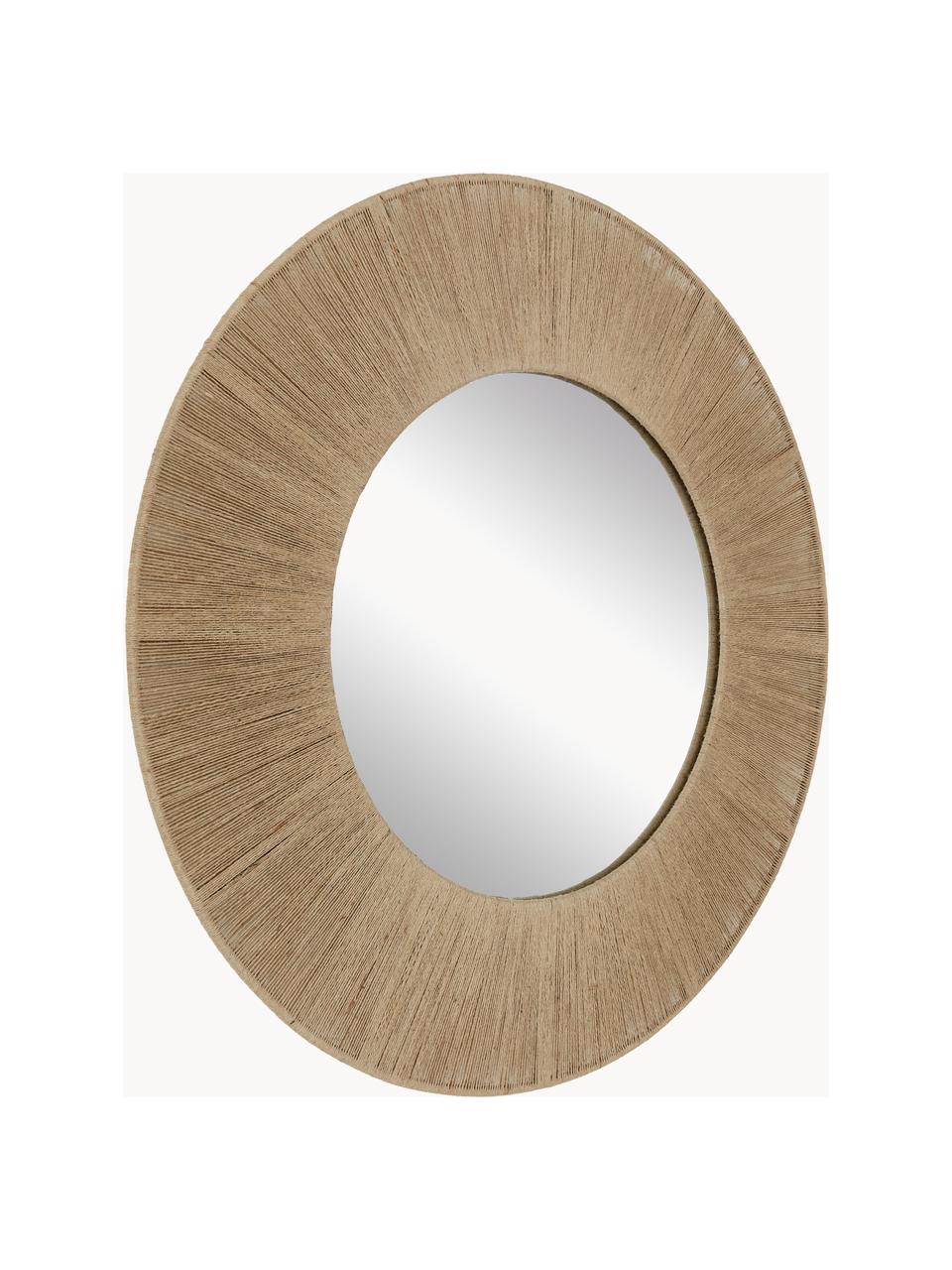 Specchio rotondo da parete con cornice in corda beige Citra, Cornice: metallo, corda di juta Re, Beige, Ø 90 x Prof. 3 cm