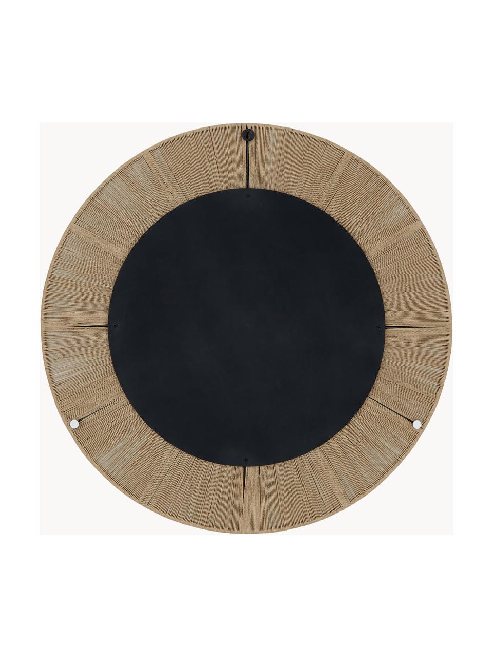 Okrągłe lustro ścienne z ramą ze sznurka Citra, Beżowy, Ø 90 x G 3 cm