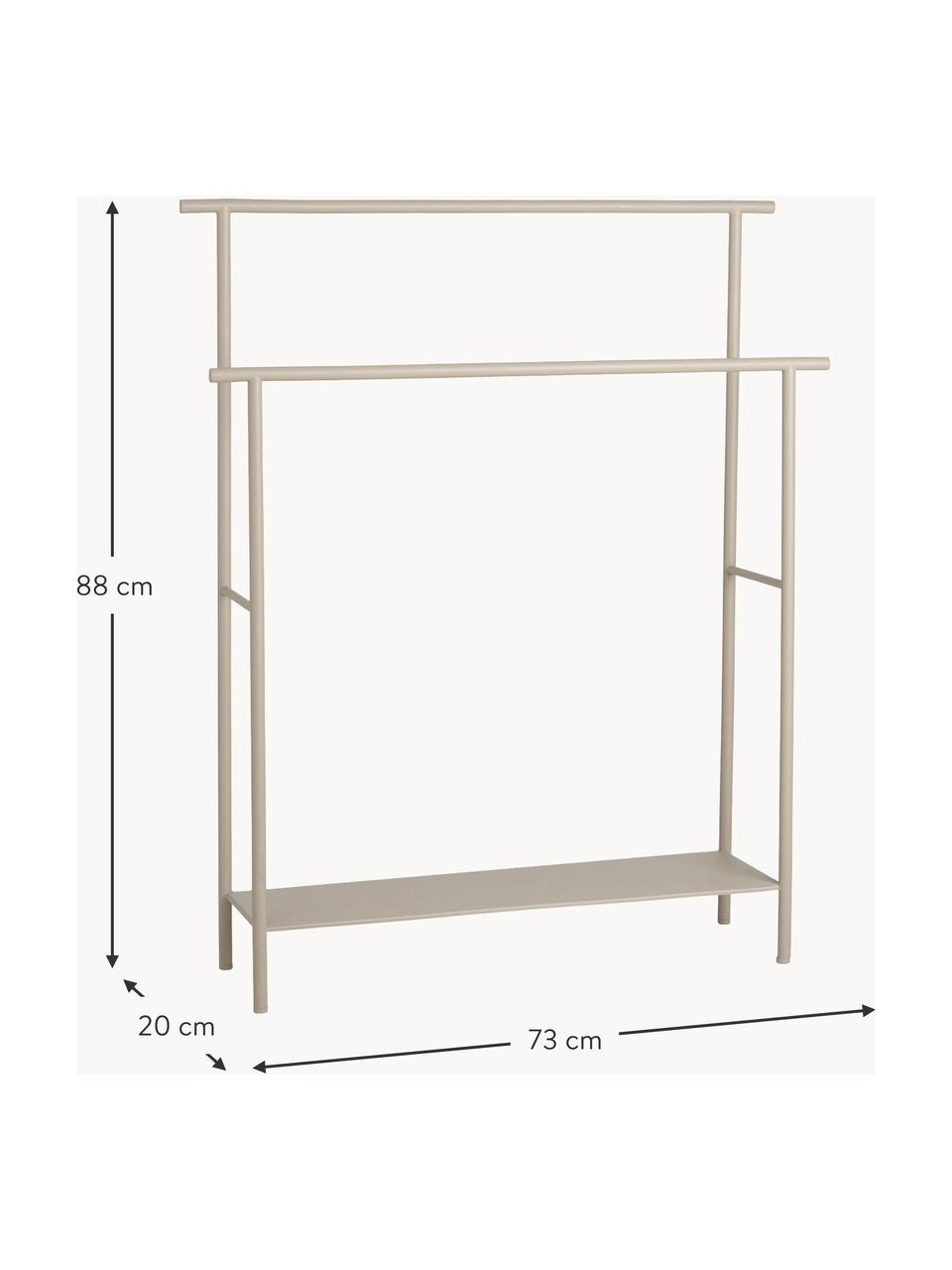 Étagère porte-serviettes Dora, Acier inoxydable, revêtement par poudre, Beige clair, mat, larg. 73 x haut. 88 cm