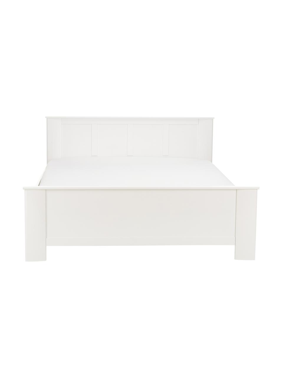 Weißes Holzbett Chalet, Spanplatte, foliert, Weiß, 160 x 200 cm