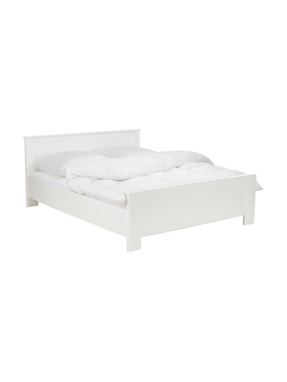 Letto in legno bianco Chalet, Truciolato sventato, Bianco, 160 x 200 cm