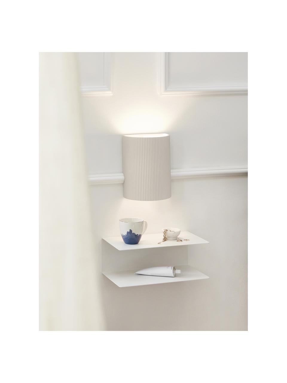 Applique Hilko, Paralume: materiale sintetico, Struttura: metallo, Beige, Larg. 19 x Alt. 25 cm