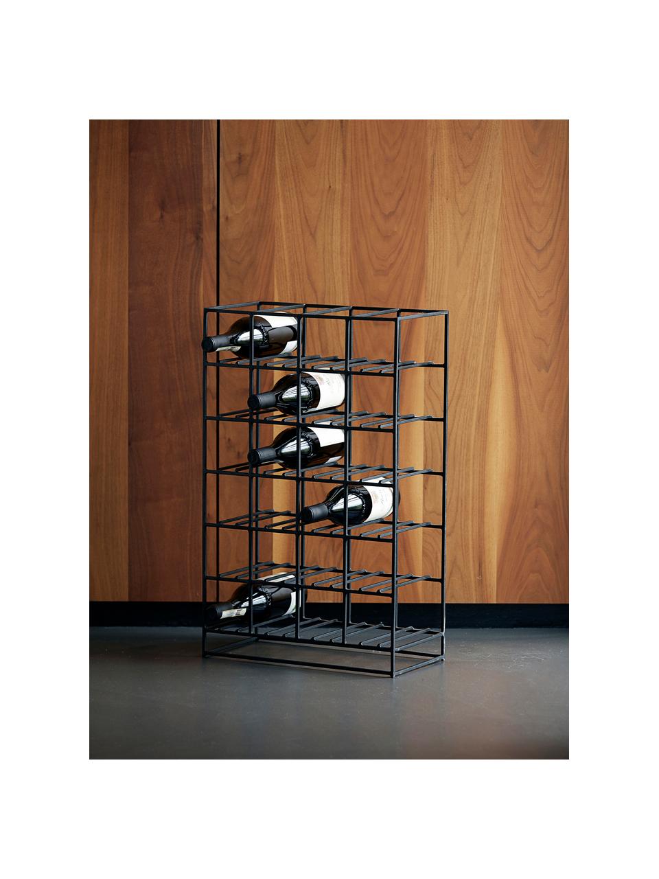 Portabottiglie nero per 24 bottiglie Gilbert, Metallo rivestito, Nero, Larg. 41 x Alt. 67 cm