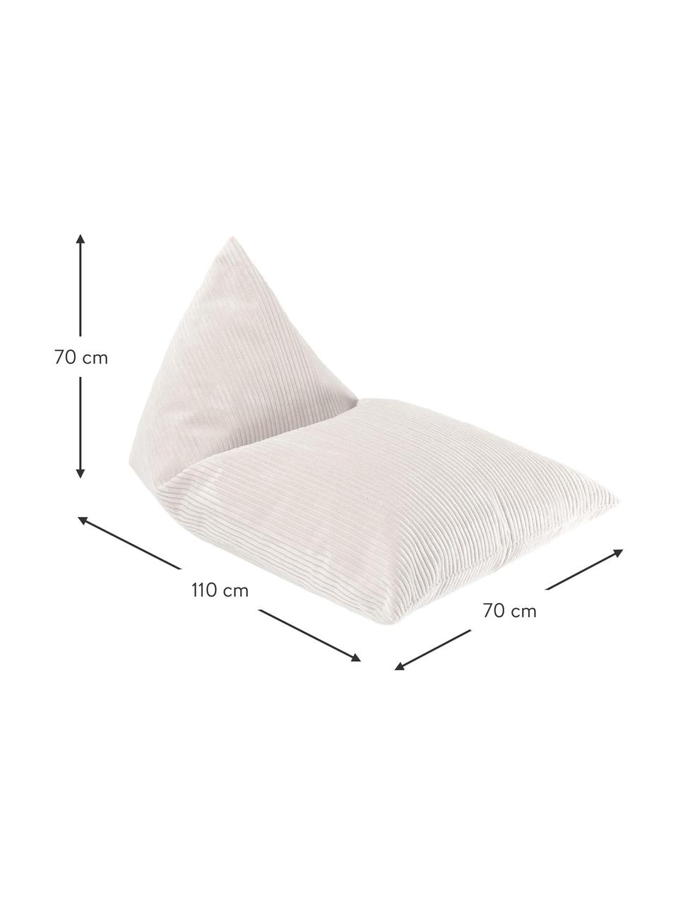 Kinder ligzak Sugar van corduroy, Bekleding: corduroy (100% polyester), Corduroy wit, B 70 x L 110 cm