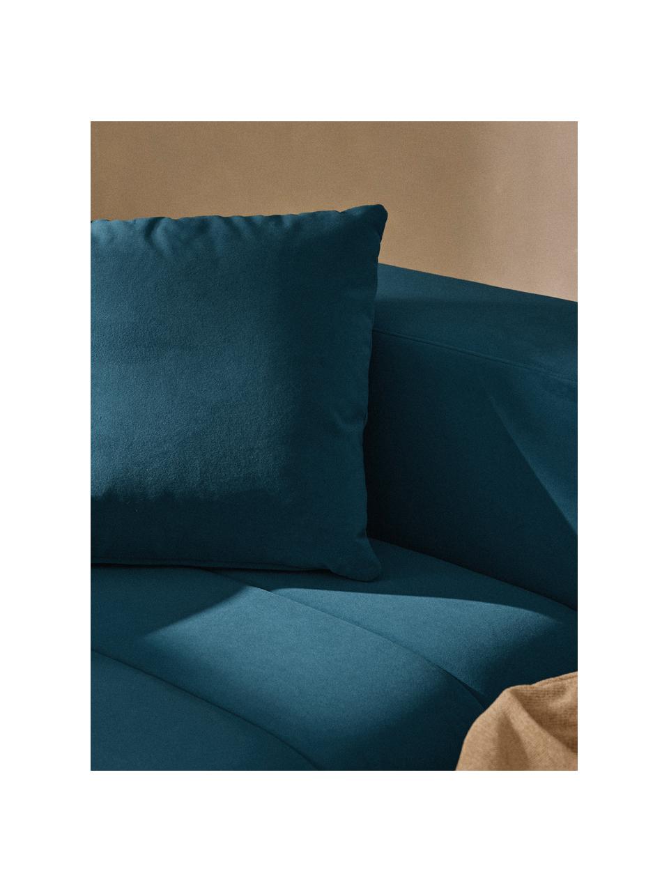 Samt-Sofa-Kissen Lena, Hülle: Samt (100 % Polyester), Samt Petrol, B 50 x L 50 cm