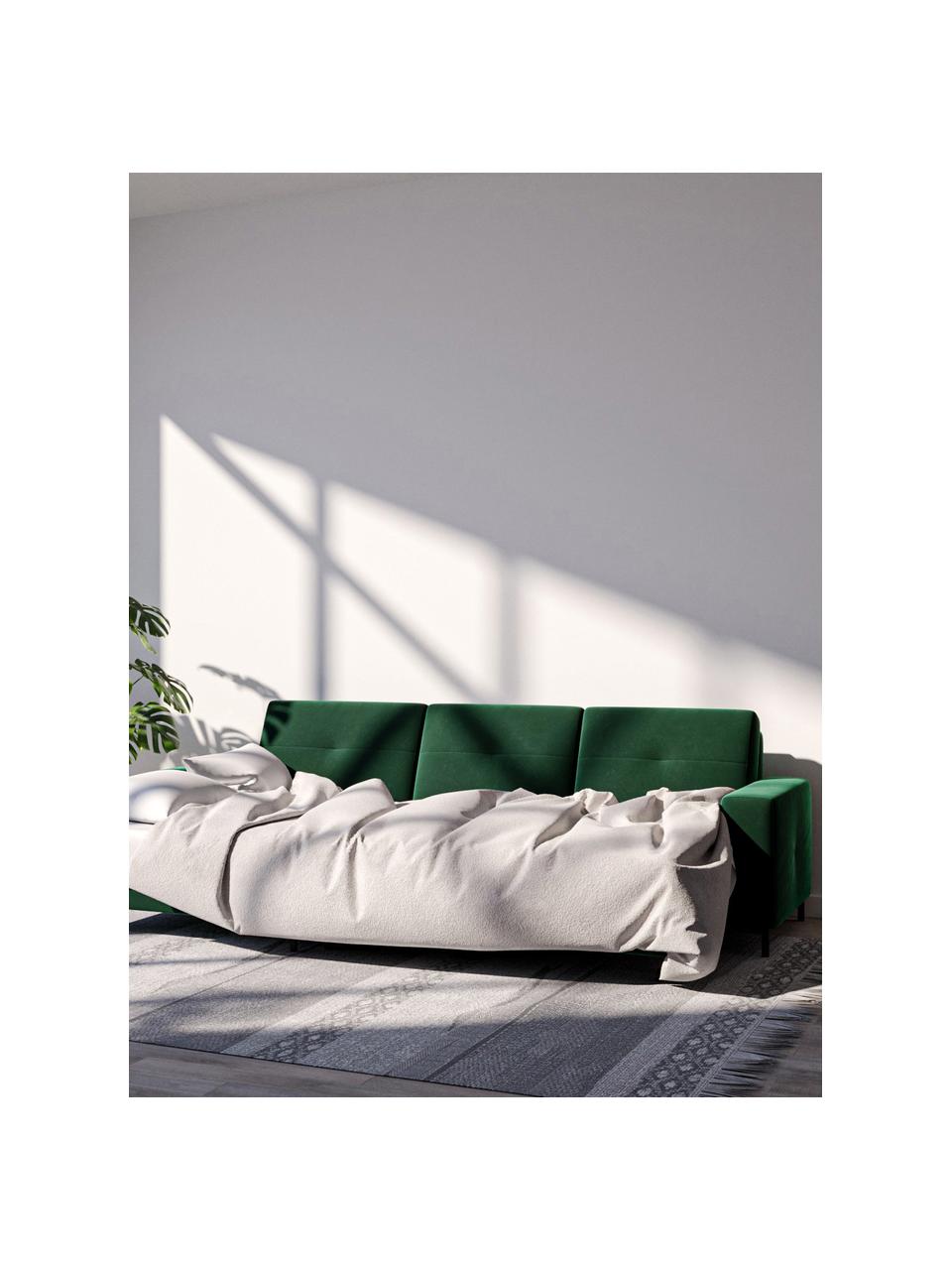 Rohová pohovka s funkcí spaní a úložným prostorem Moor, Tmavě zelená