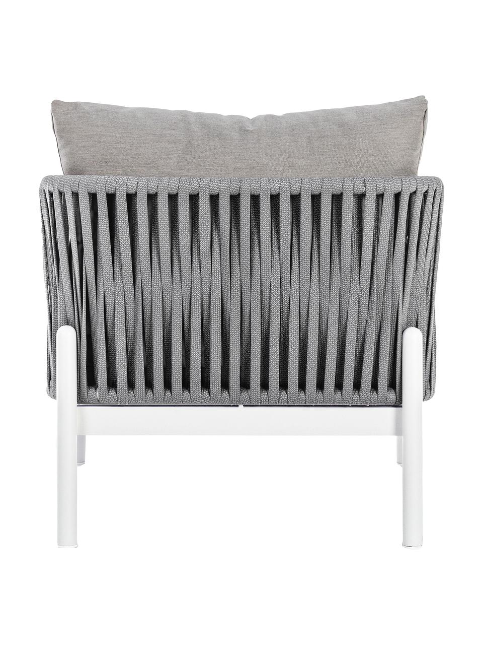 Poltrona da giardino Florencia, Struttura: alluminio verniciato a po, Seduta: poliestere, Grigio, bianco, Larg. 80 x Prof. 85 cm