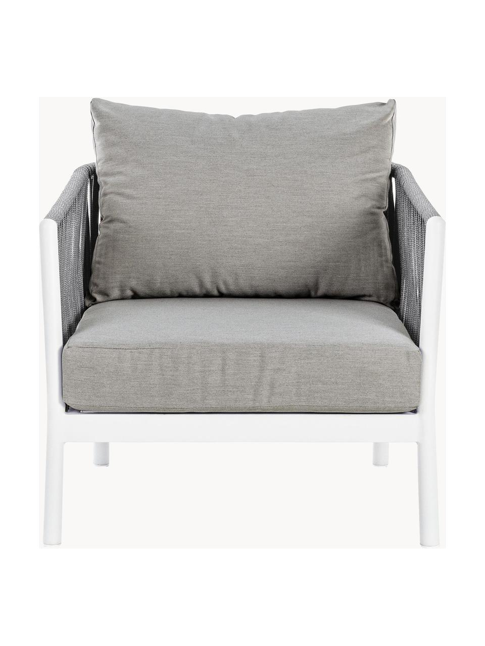 Fauteuil lounge de jardin Florencia, Tissu gris, blanc, larg. 80 x prof. 85 cm