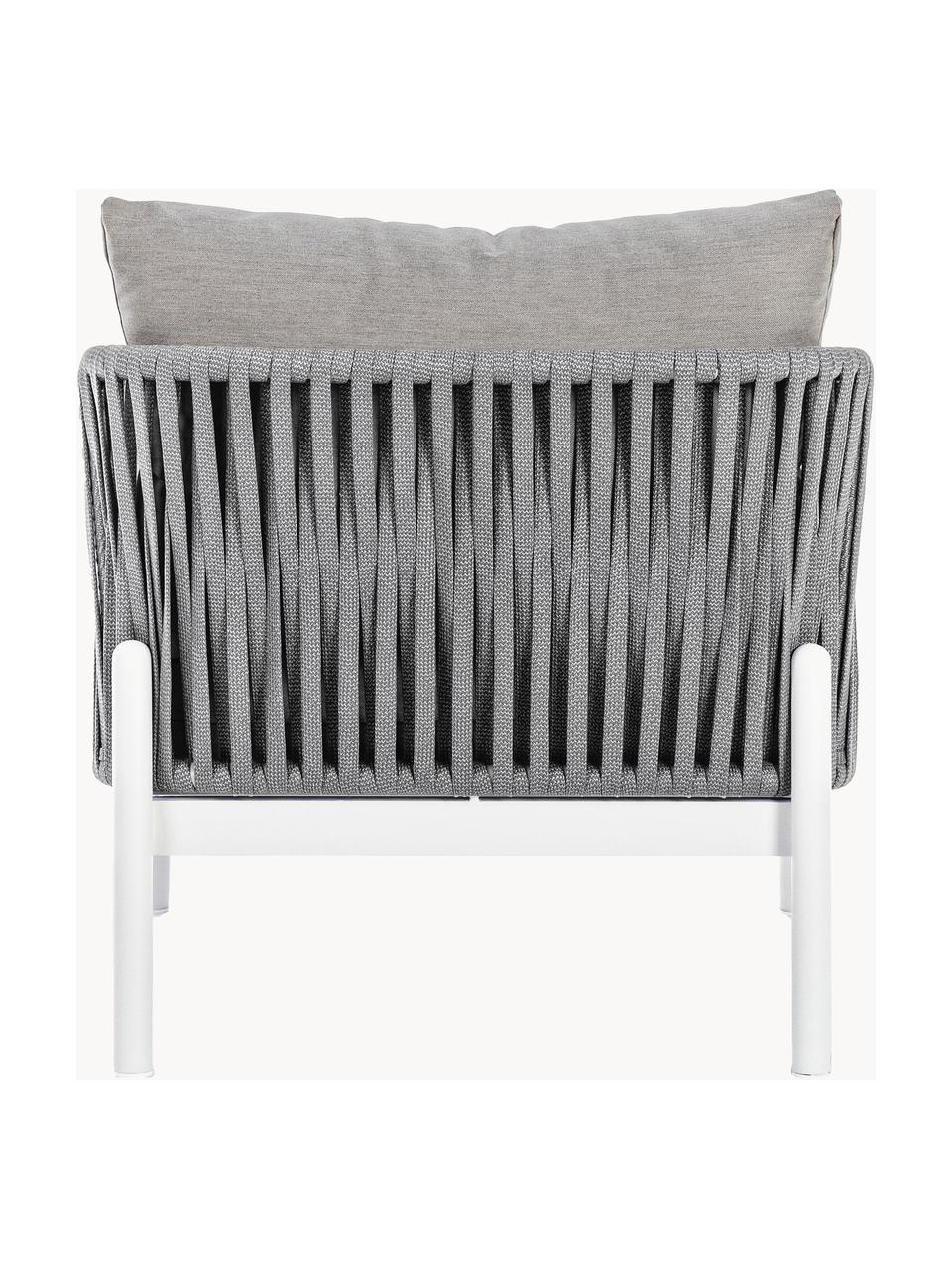 Fauteuil lounge de jardin Florencia, Tissu gris, blanc, larg. 80 x prof. 85 cm