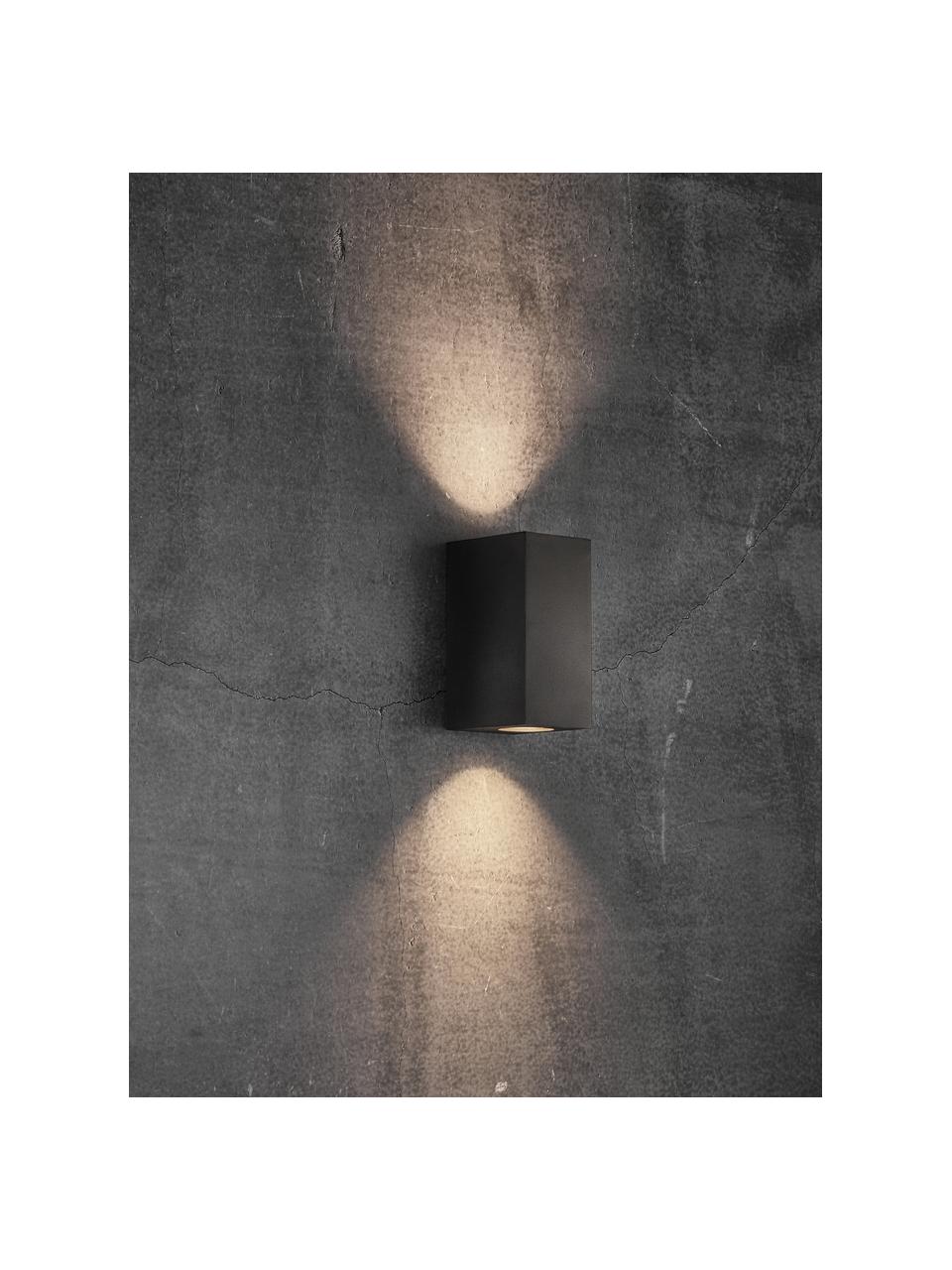 Außenwandleuchte Canto Kubi, Aluminium, beschichtet, Schwarz, B 9 x H 17 cm