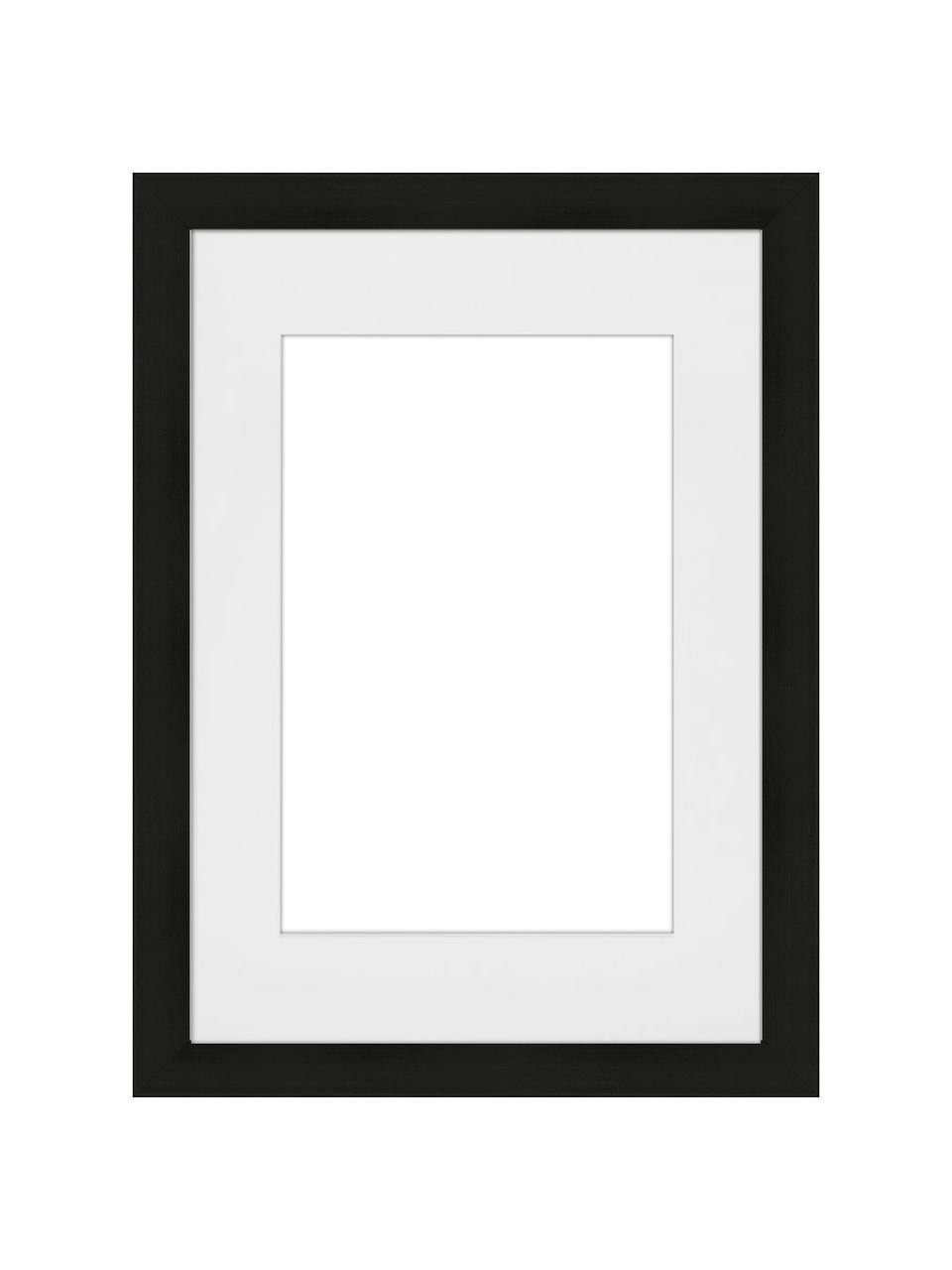 Fotolijstje Apollon met passe-partout, Lijst: gelakt Monterey-grenenhou, Zwart, 21 x 30 cm